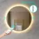 Delilah Brushed Brass Round Backlit LED Mirror With BLUETOOTH Speaker 500mm