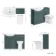 Capri Mystic Green Combination Vanity Basin and Aruba Toilet 1150mm - Chrome Handles