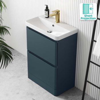 Corsica Inky Blue Slimline Vanity | 600mm | Bathroom Mountain