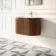 Positano Natural Walnut Curved Wall Hung Basin Drawer Vanity 800mm