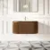Positano Natural Walnut Curved Wall Hung Basin Drawer Vanity 1000mm