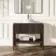 Maru Black Oak Wood Grain Vanity Cabinet 1000mm with Carrara Marble Top - Basin Not Included