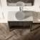 Maru Black Oak Wood Grain Vanity Cabinet 1000mm with Carrara Marble Top - Basin Not Included