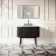 Positano Black Oak Curved Vanity Unit with Carrara Marble Top 1000mm - Basin Not Included