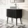 Positano Black Oak Curved Vanity Unit with Carrara Marble Top 1000mm - Basin Not Included