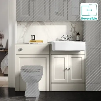 Monaco Chalk White Basin Vanity And Back To Wall Toilet Unit 1200mm