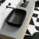 Carolina Matt Black Curved Rectangular Counter Top Basin 465mm
