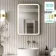 Mila Brushed Brass Battery Powered LED Mirror 700x500mm