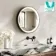 Libby Matt Black Round Illuminated LED Mirror 580mm