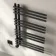Cannes Electric Matt Black Designer Heated Towel Rail 800x450mm