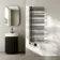 Cannes Electric Matt Black Designer Heated Towel Rail 1200x500mm