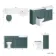 Monaco Midnight Green Combination Vanity Traditional Basin with Marble Top & Hudson Toilet with Wooden Seat 1500mm