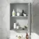 Graphite Grey Mirror Cabinet 700x500mm - Brass Knurled Handles