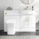 Harper Gloss White Combination Vanity Basin and Houston Toilet 1200mm - Brushed Brass Accents - Right Handed