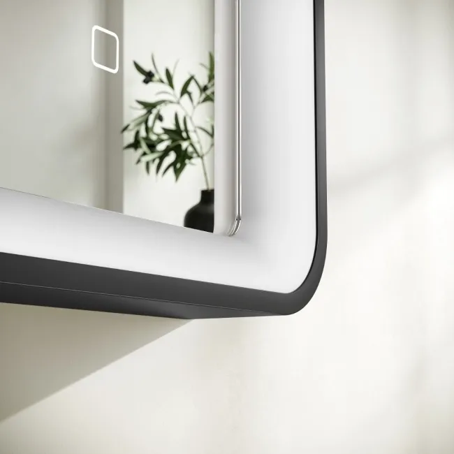 Libby Matt Black Illuminated LED Mirror 1026x655mm