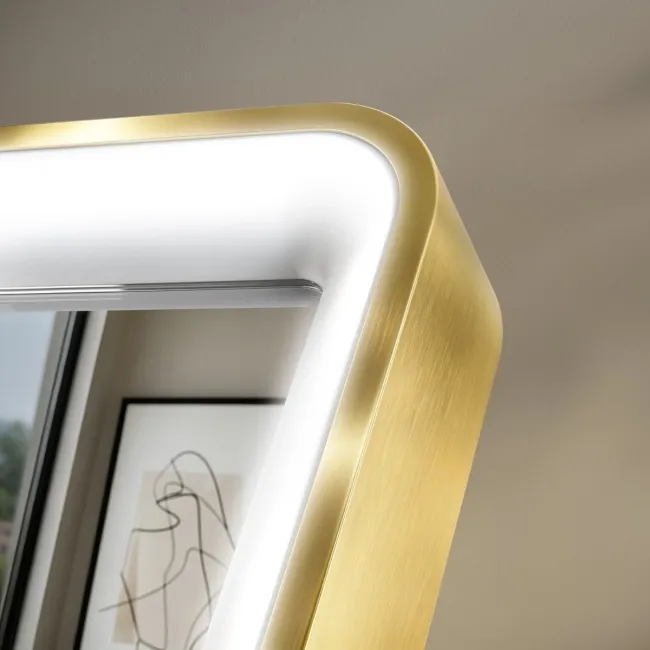 Libby Brushed Brass Illuminated LED Mirror 800x600mm