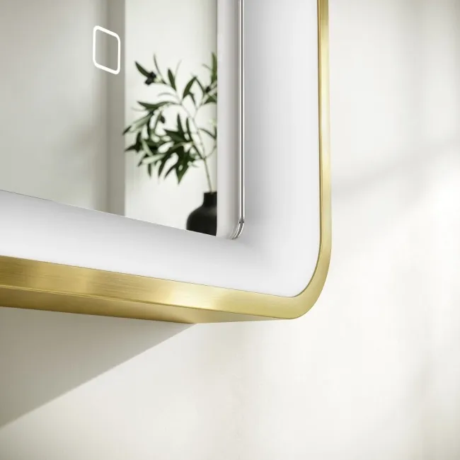 Libby Brushed Brass Illuminated LED Mirror 800x600mm