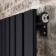 Faro Matt Black Single Flat Panel Horizontal Radiator 600x1190mm