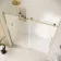 Prague Brushed Brass 8mm Soft-Closing Sliding Shower Door 1800mm