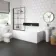 Zurich Easy Clean Matt Black Grid Bath Screen - 1000mm