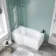 4mm P Shaped Bath Screen with Towel Rail