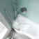 4mm P Shaped Bath Screen with Towel Rail