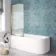 Fiji Easy Clean Fluted Brushed Brass Bath Screen - 800mm