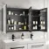 Aurora Matt Black Illuminated LED Mirror Cabinet With BLUETOOTH Speaker 700x1200mm