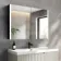 Selma Battery Powered Matt Black Illuminated LED Mirror Cabinet 700x1000mm