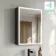 Esme Matt Black Illuminated LED Mirror Cabinet With BLUETOOTH Speaker 600x450mm