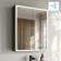 Esme Matt Black Illuminated LED Mirror Cabinet With BLUETOOTH Speaker 700x600mm