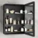 Aurora Battery Powered Matt Black Illuminated LED Mirror Cabinet 700x500mm