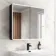 Aurora Battery Powered Matt Black Illuminated LED Mirror Cabinet 700x800mm