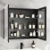 Aurora Battery Powered Matt Black Illuminated LED Mirror Cabinet 700x800mm