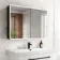 Aurora Battery Powered Matt Black Illuminated LED Mirror Cabinet 700x1000mm
