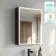 Esme Battery Powered Matt Black Illuminated LED Mirror Cabinet 600x450mm