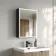Esme Battery Powered Matt Black Illuminated LED Mirror Cabinet 600x450mm