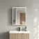 Esme Battery Powered Matt Black Illuminated LED Mirror Cabinet 600x450mm