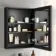 Esme Battery Powered Matt Black Illuminated LED Mirror Cabinet 600x450mm