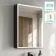 Esme Battery Powered Matt Black Illuminated LED Mirror Cabinet 700x500mm