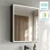 Esme Battery Powered Matt Black Illuminated LED Mirror Cabinet 700x600mm