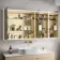 Margot Brushed Brass Illuminated LED Mirror Cabinet With BLUETOOTH Speaker & USB Port 700x1200mm