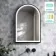 Maya Battery Powered Matt Black Arched LED Mirror 750x500mm