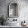 Maya Battery Powered Matt Black Arched LED Mirror 750x500mm
