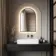 Maya Battery Powered Black Framed Arched Backlit Illuminated LED Mirror 750x500mm
