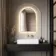 Maya Battery Powered Brushed Brass Arched Backlit Illuminated LED Mirror 750x500mm