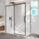 Lisbon Matt Black 8mm Sliding Shower Enclosure 1500x700mm