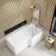L Shaped 1700 Shower Bath & 6mm Easy Clean Screen with Rail - Right Handed