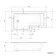 L Shaped 1500 Shower Bath with Front Panel & 6mm Matt Black Easy Clean Screen with Rail - Left Handed