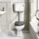 Hudson Traditional Low-Level Toilet With Graphite Grey Seat & Pedestal Basin - Single Tap Hole